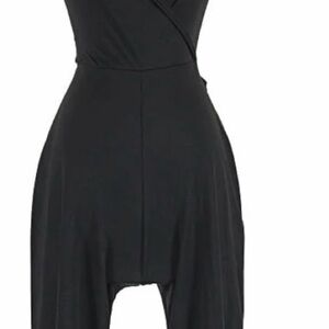 Nasty Gal Black Cropped Wrap-Style Jumpsuit
